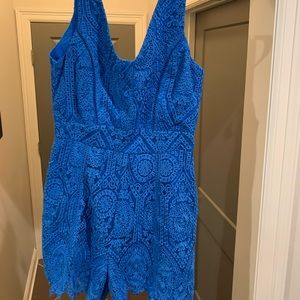 Adelyn Rae Blue Lace Romper
